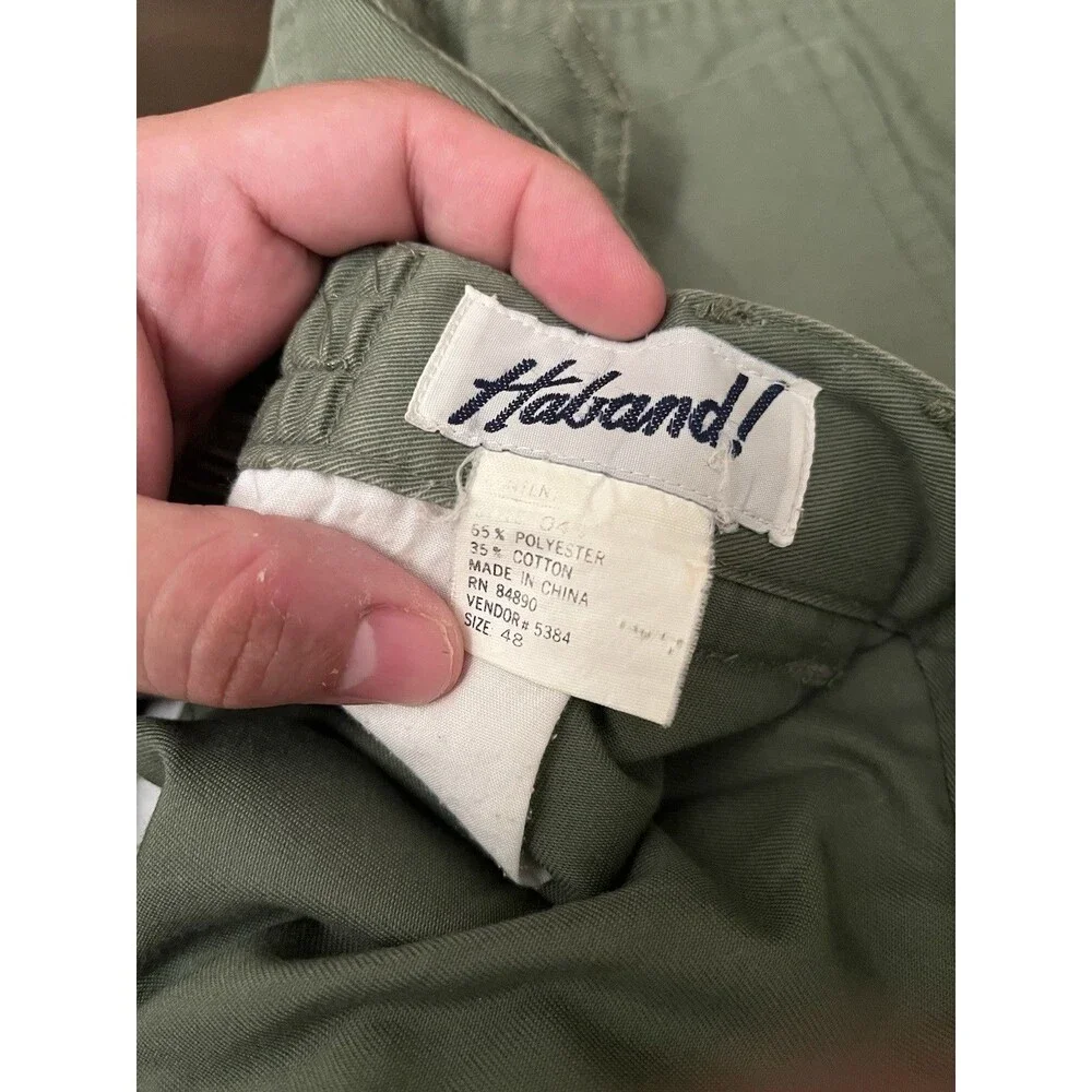 Haband Vintage Polyester Chino Dress Shorts Men's‎ 48 Khaki